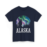 Alaska Northern Lights Bear T-Shirt - Navy