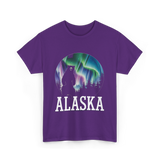 Alaska Northern Lights Bear T-Shirt - Purple