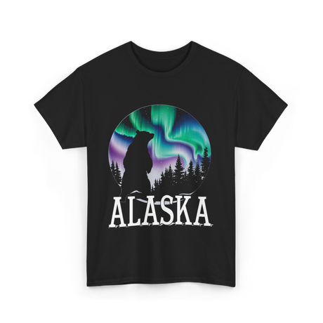 Alaska Northern Lights Wildlife T-Shirt - Black