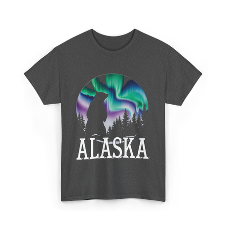 Alaska Northern Lights Wildlife T-Shirt - Dark Heather