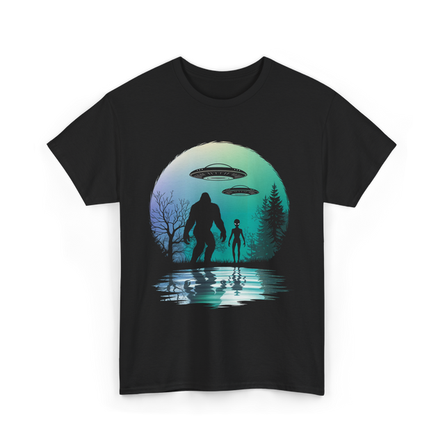 Alien Bigfoot Moon Mysteries T-Shirt - Black