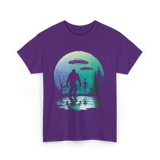 Alien Bigfoot Moon Mysteries T-Shirt - Purple