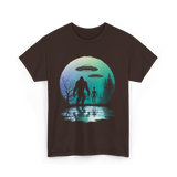 Alien Bigfoot Moon Mysteries T-Shirt - Dark Chocolate