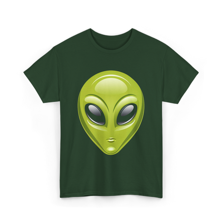 Alien Head Colorful Alien T-Shirt - Forest Green