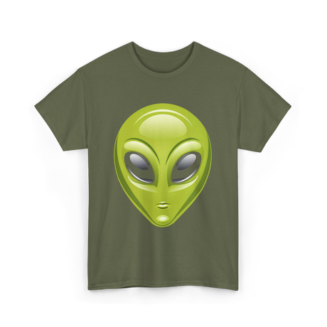 Alien Head Colorful Alien T-Shirt - Military Green