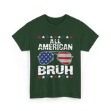 All American Bruh Patriotic T-Shirt - Forest Green