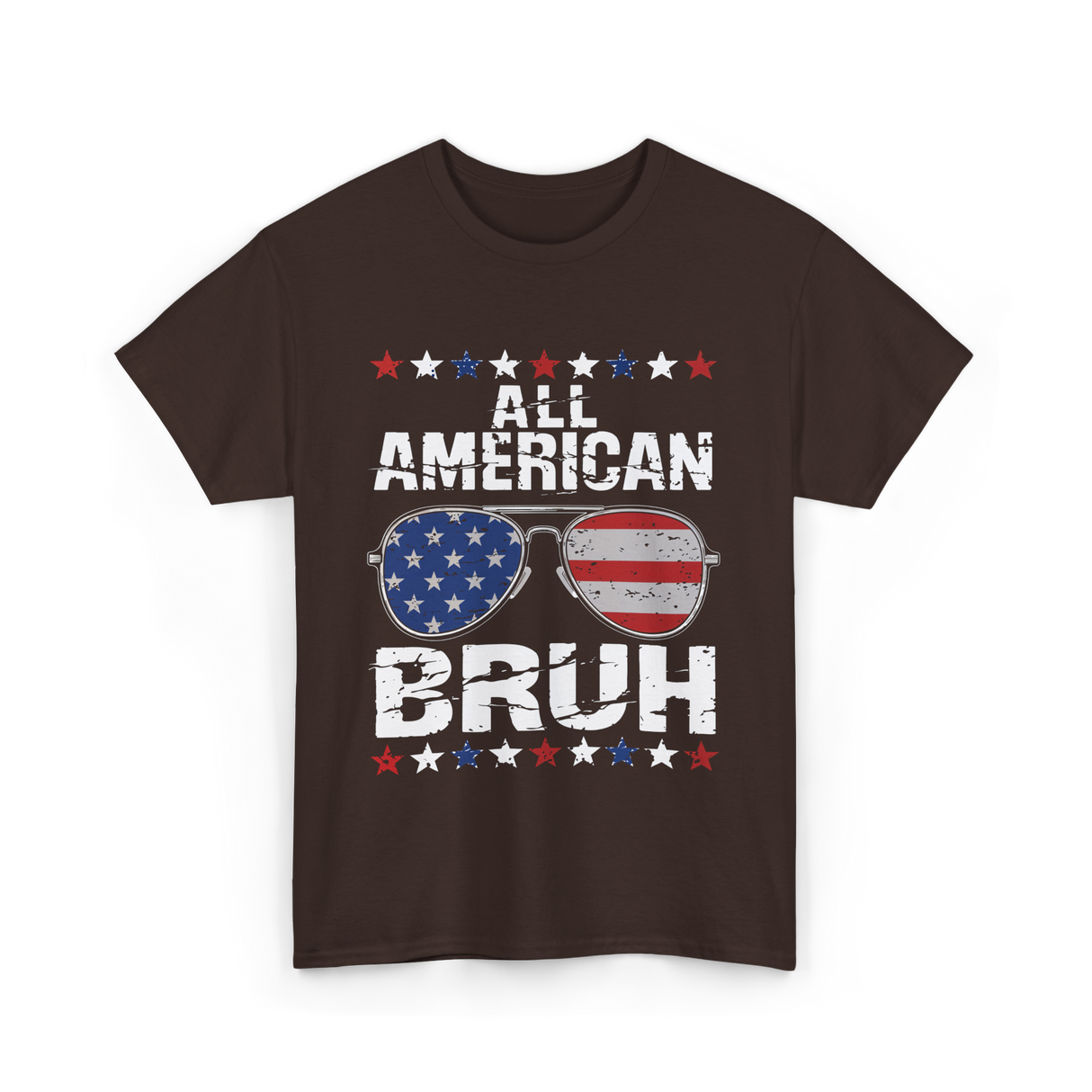 All American Bruh Patriotic T-Shirt - Dark Chocolate