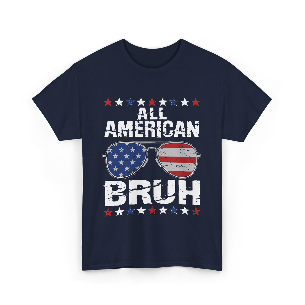 All American Bruh Patriotic T-Shirt - Navy