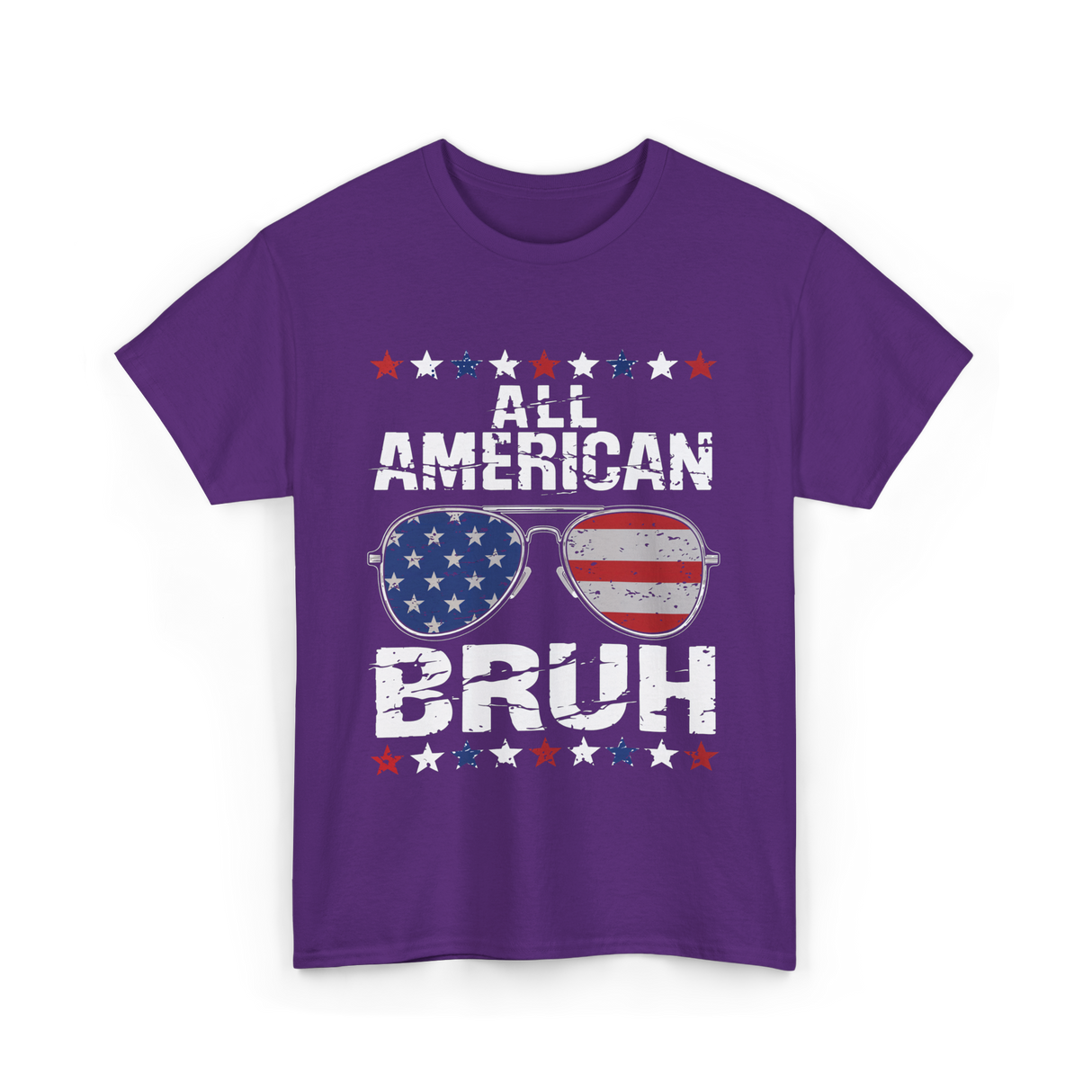 All American Bruh Patriotic T-Shirt - Purple