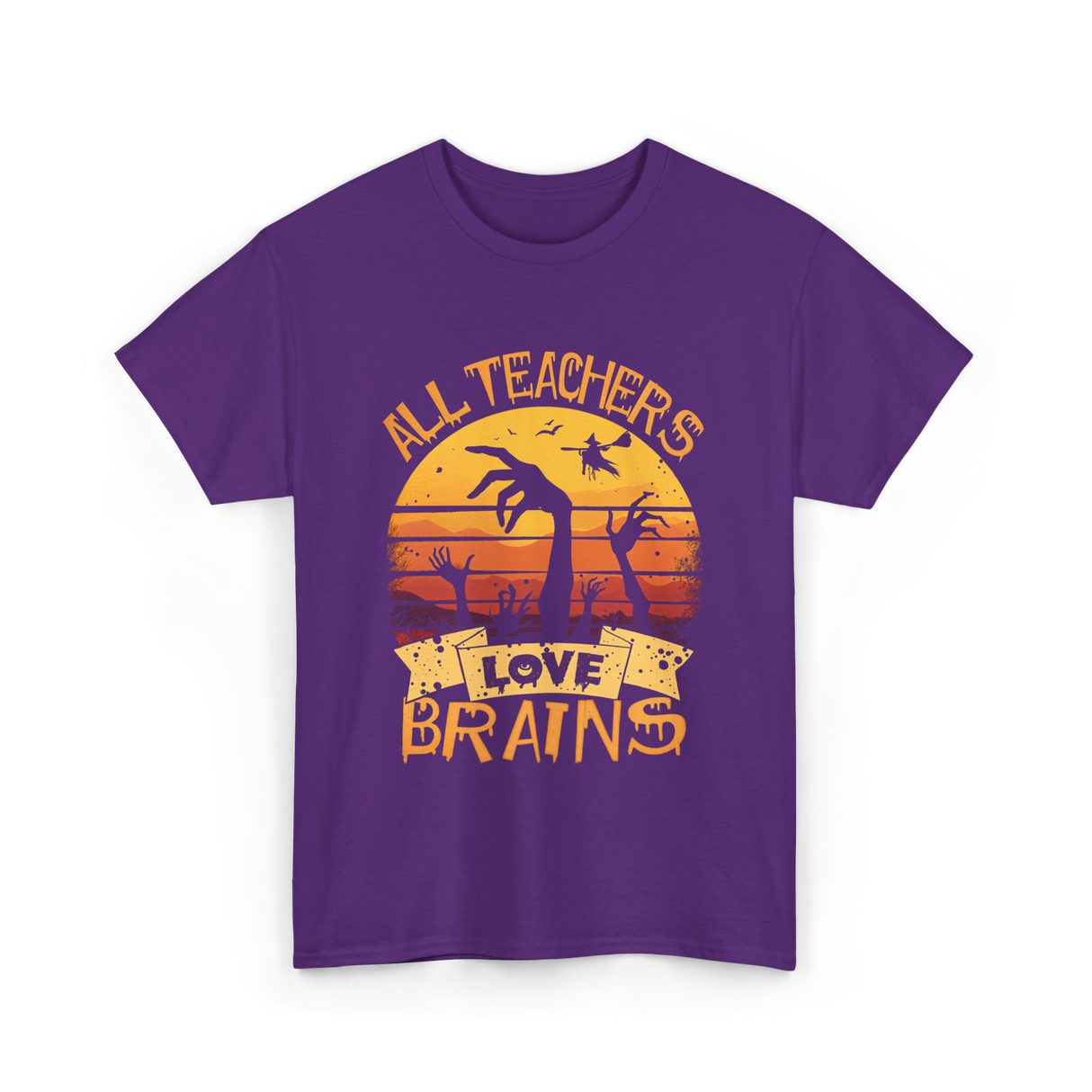 All Teachers Love Brains Teacher T-Shirt - Purple