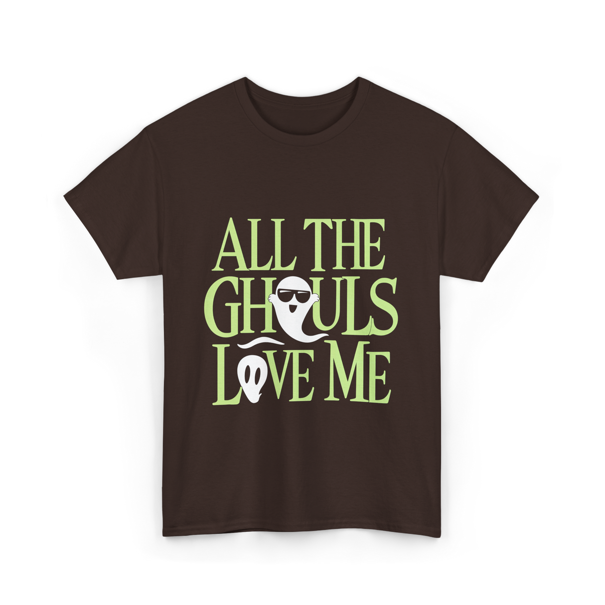 All the Ghouls Ghosts Halloween T-Shirt - Dark Chocolate