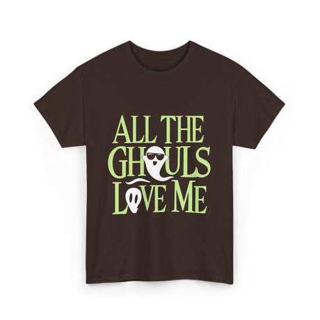 All the Ghouls Ghosts Halloween T-Shirt - Dark Chocolate