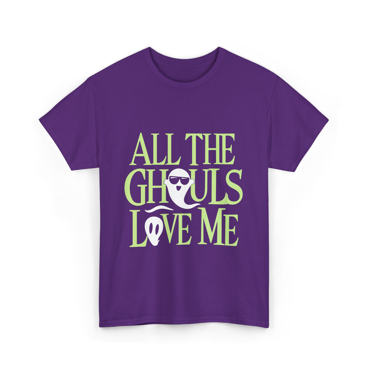 All the Ghouls Ghosts Halloween T-Shirt - Purple