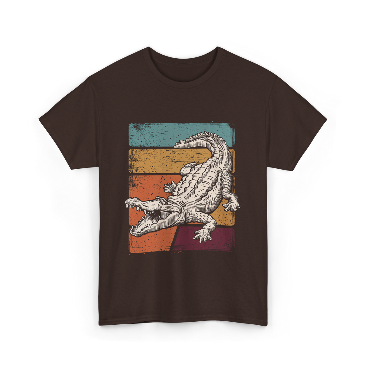 Alligator Retro Animal Lover T-Shirt - Dark Chocolate