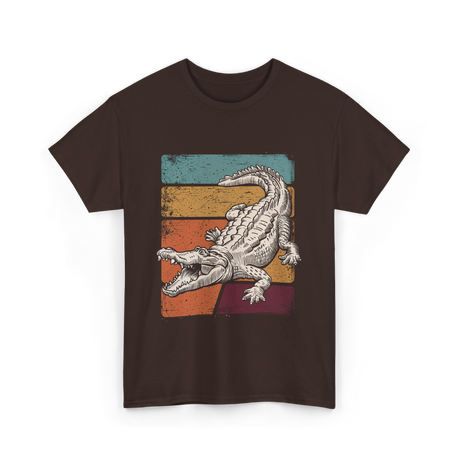 Alligator Retro Animal Lover T-Shirt - Dark Chocolate