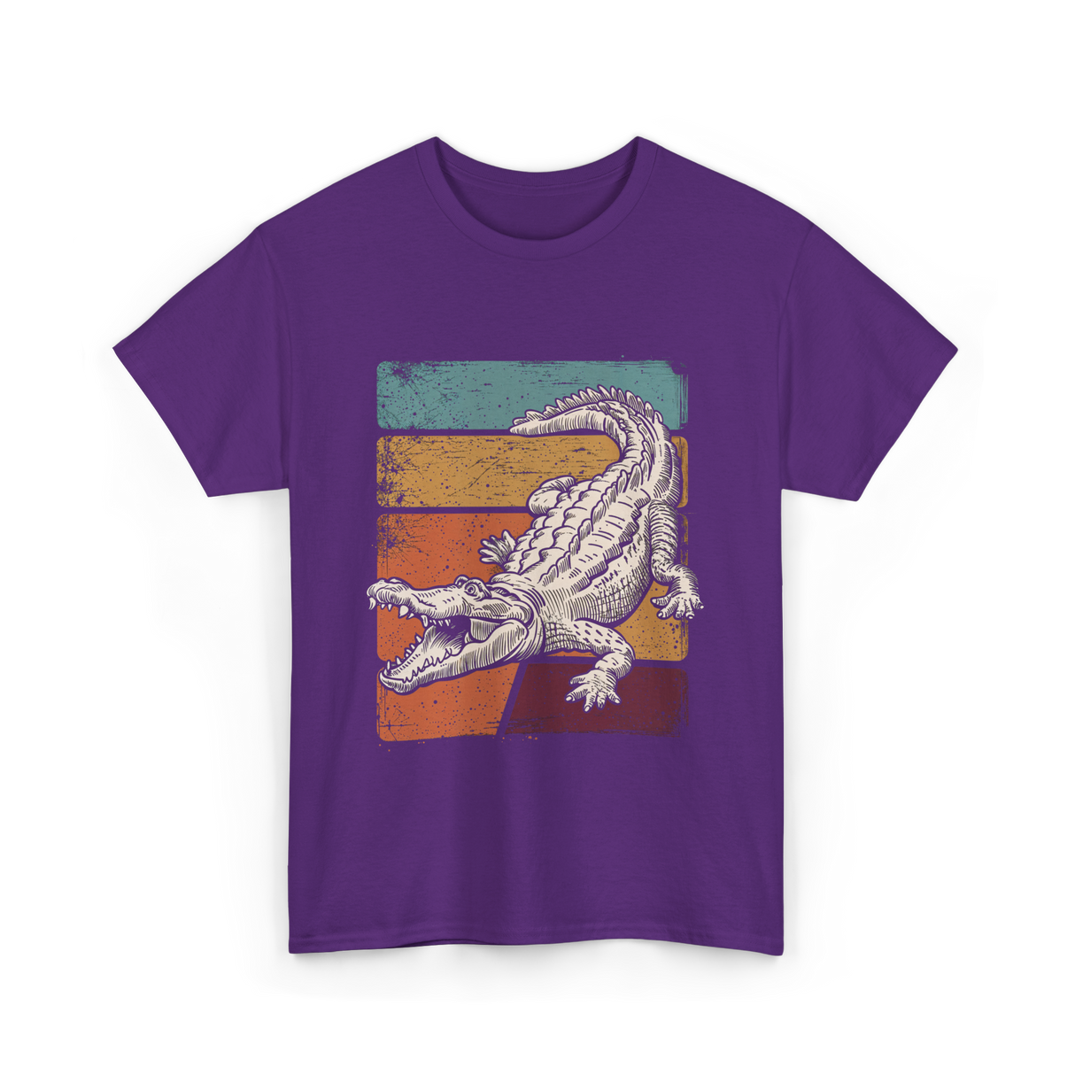 Alligator Retro Animal Lover T-Shirt - Purple