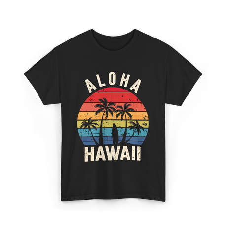 Aloha Hawaii Beach Palms T-Shirt - Black