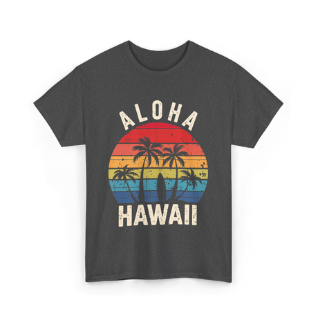 Aloha Hawaii Beach Palms T-Shirt - Dark Heather