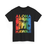 Aloha Hawaii Island Beach T-Shirt - Black