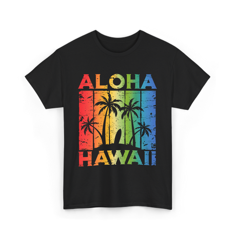 Aloha Hawaii Island Beach T-Shirt - Black