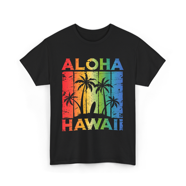 Aloha Hawaii Island Beach T-Shirt - Black