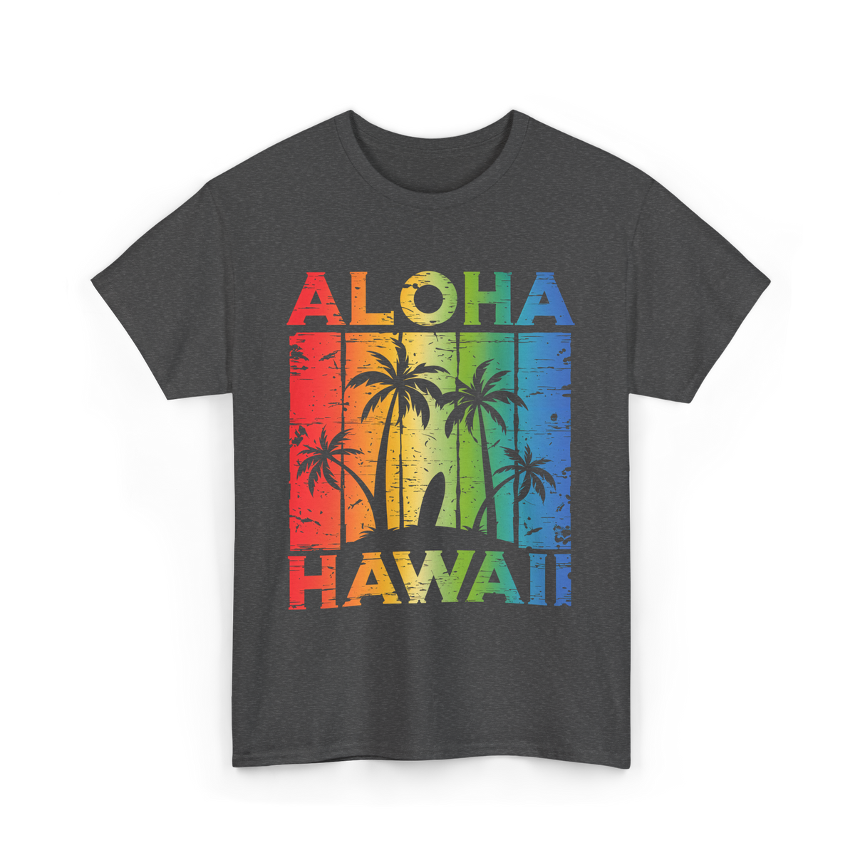 Aloha Hawaii Island Beach T-Shirt - Dark Heather