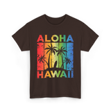 Aloha Hawaii Island Beach T-Shirt - Dark Chocolate