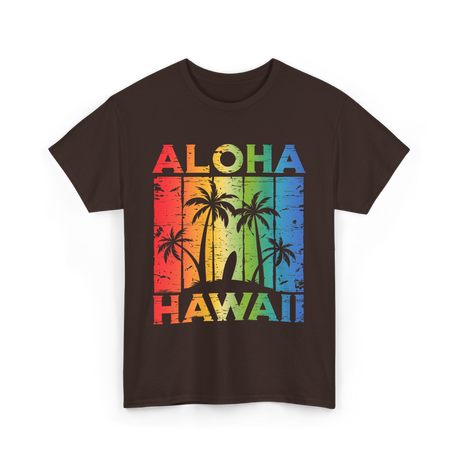 Aloha Hawaii Island Beach T-Shirt - Dark Chocolate