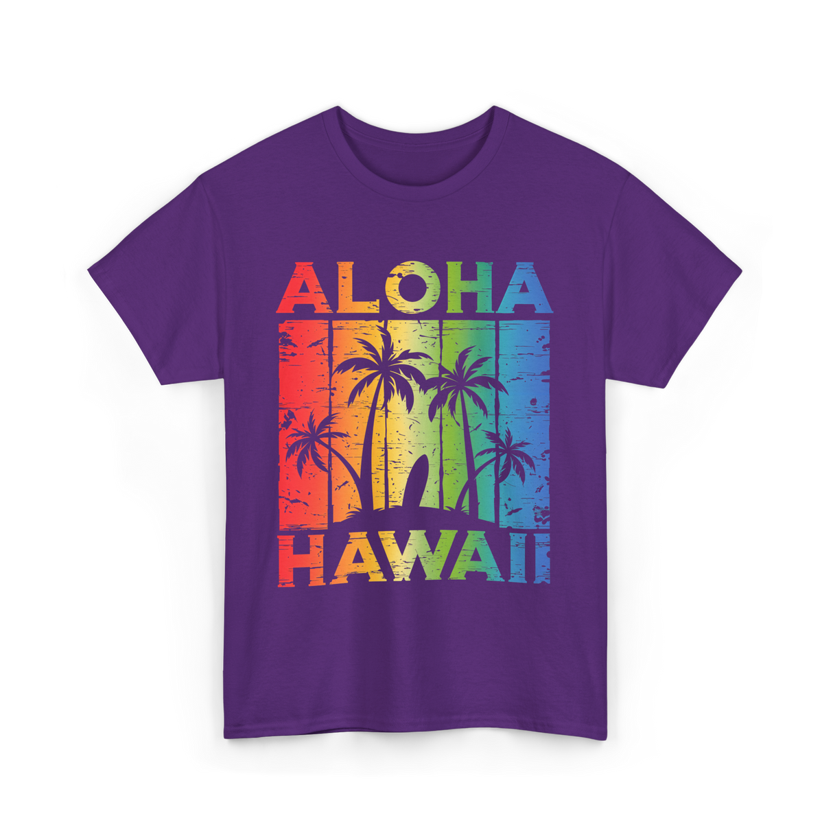 Aloha Hawaii Island Beach T-Shirt - Purple