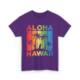 Aloha Hawaii Island Beach T-Shirt - Purple