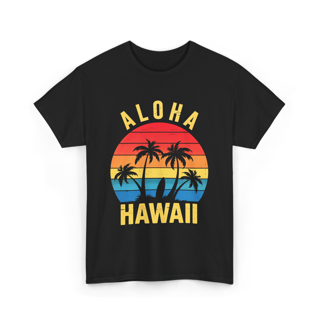 Aloha Hawaii Palm Beach T-Shirt - Black