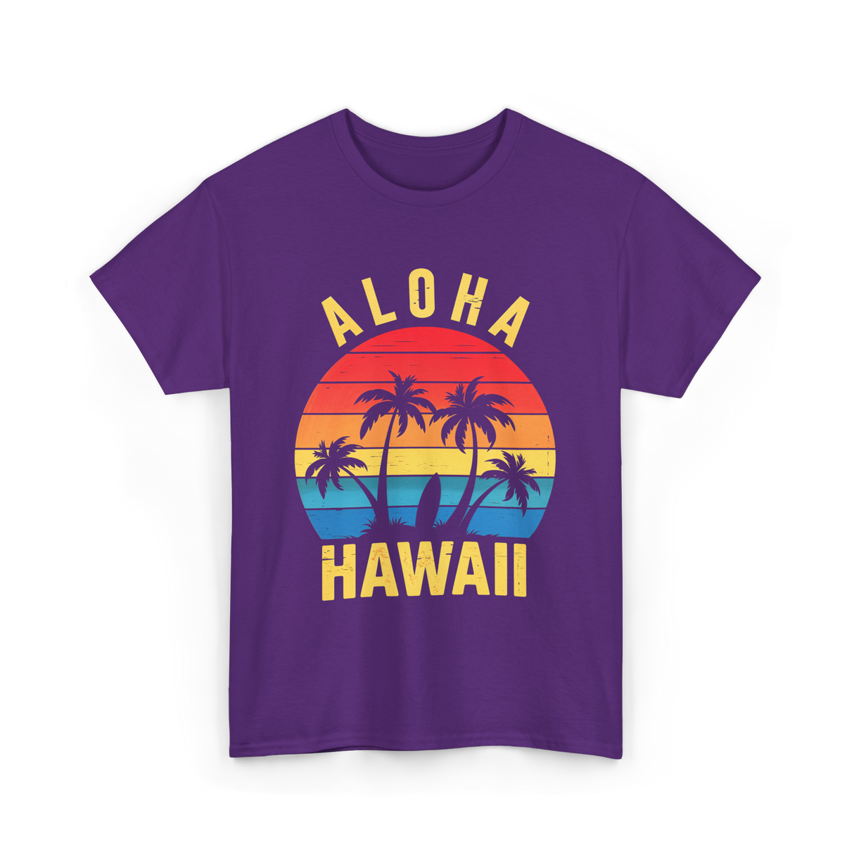 Aloha Hawaii Palm Beach T-Shirt - Purple