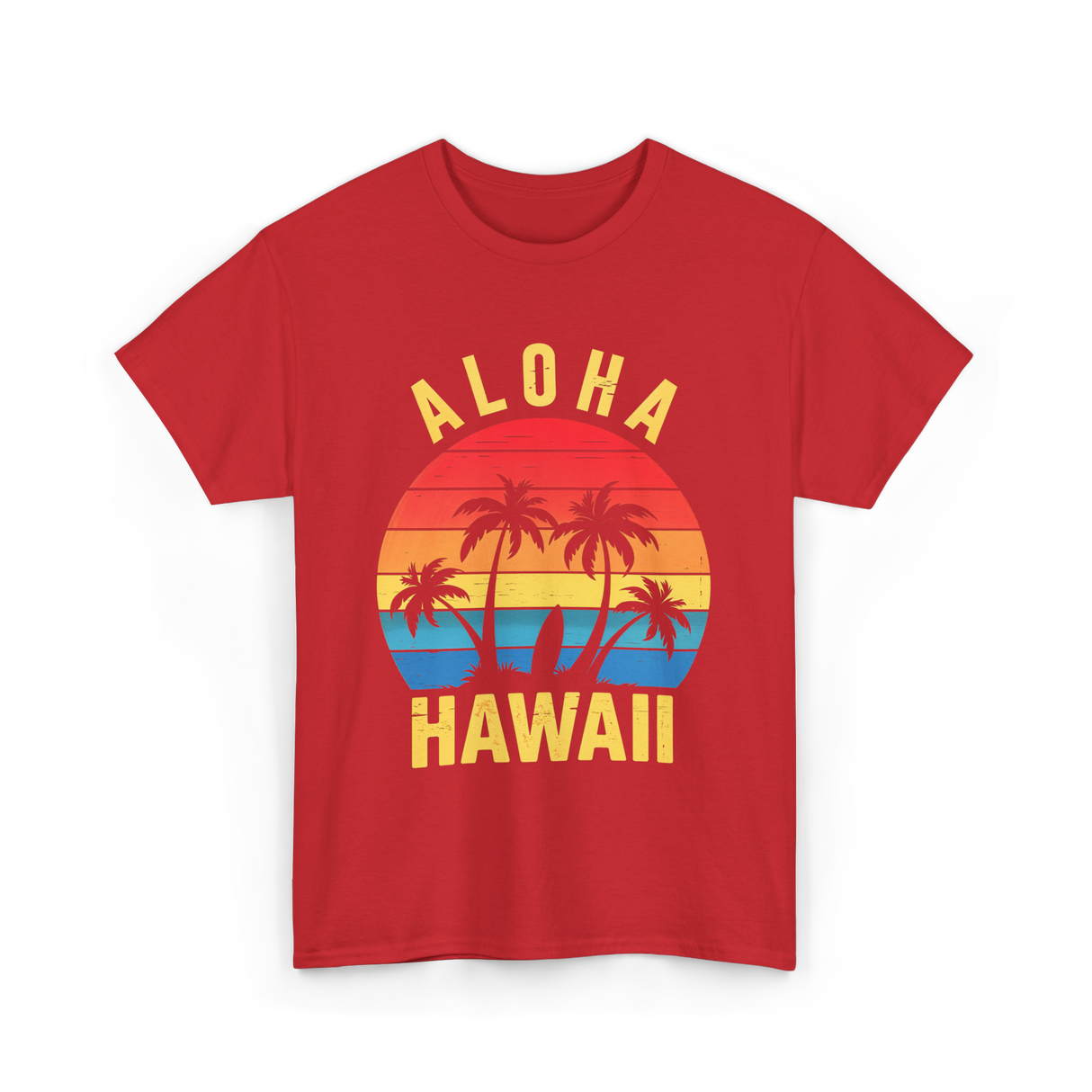 Aloha Hawaii Palm Beach T-Shirt - Red