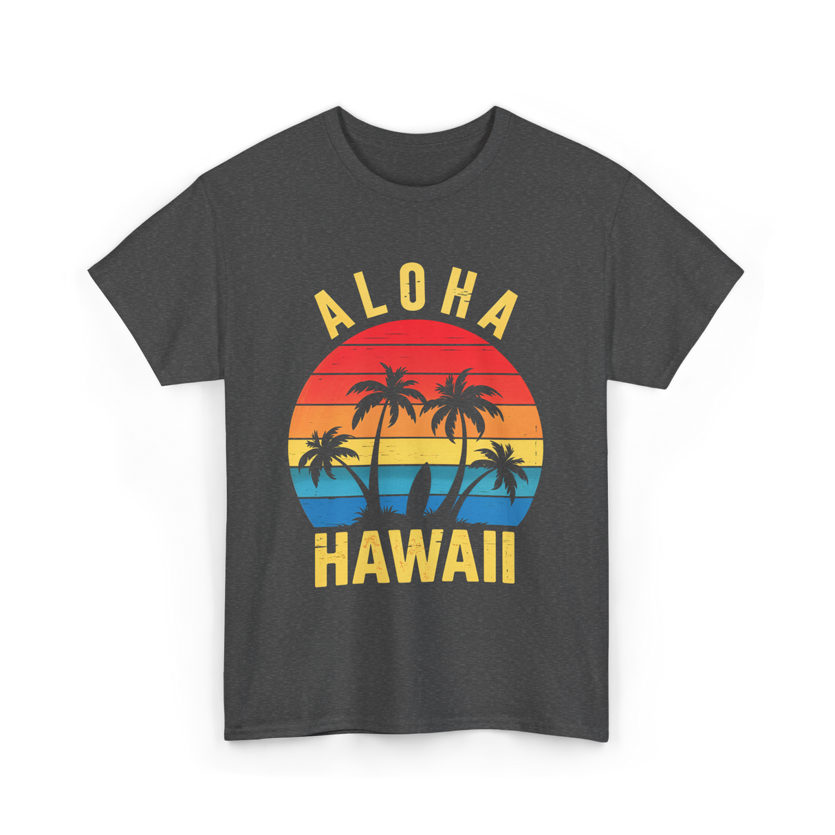 Aloha Hawaii Palm Beach T-Shirt - Dark Heather