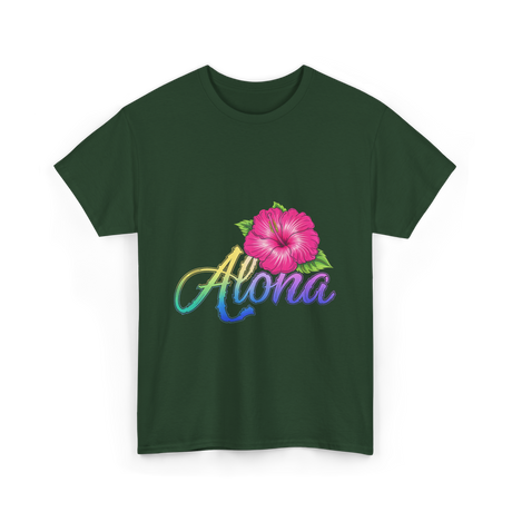 Aloha Hibiscus Spirit Aloha T-Shirt - Forest Green