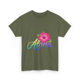 Aloha Hibiscus Spirit Aloha T-Shirt - Military Green