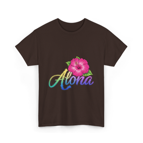 Aloha Hibiscus Spirit Aloha T-Shirt - Dark Chocolate