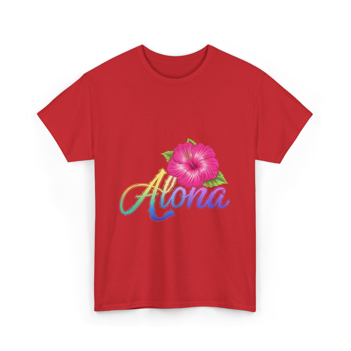 Aloha Hibiscus Spirit Aloha T-Shirt - Red