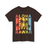 Aloha Palm Island T-Shirt - Dark Chocolate