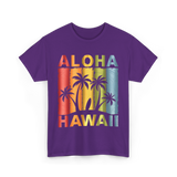 Aloha Palm Island T-Shirt - Purple