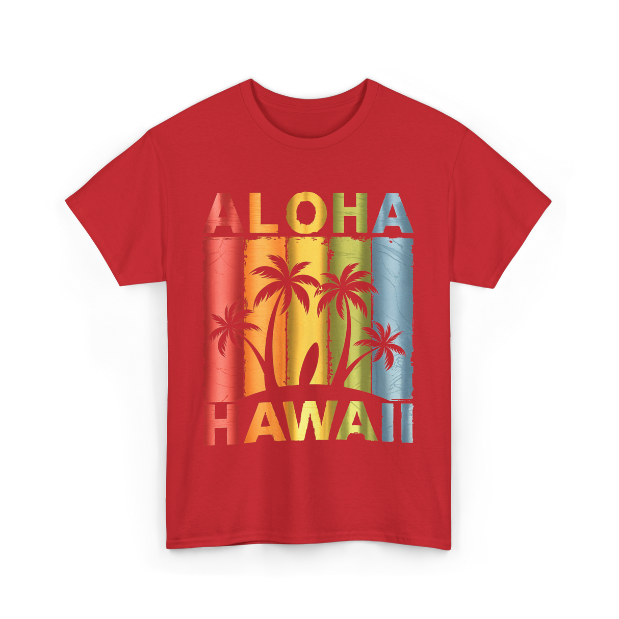 Aloha Palm Island T-Shirt - Red