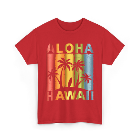 Aloha Palm Island T-Shirt - Red