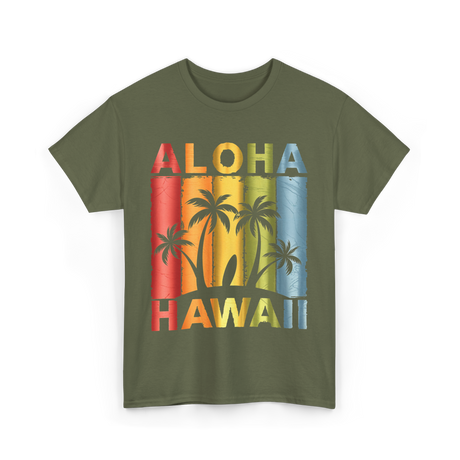 Aloha Palm Island T-Shirt - Military Green