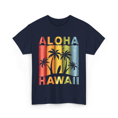 Aloha Palm Island T-Shirt - Navy