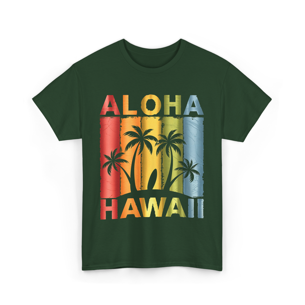 Aloha Palm Island T-Shirt - Forest Green