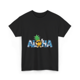 Aloha Pineapple Hawaiian Style T-Shirt - Black