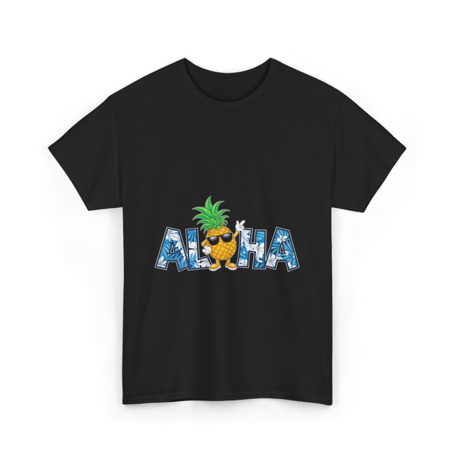 Aloha Pineapple Hawaiian Style T-Shirt - Black