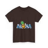 Aloha Pineapple Hawaiian Style T-Shirt - Dark Chocolate