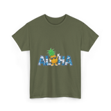 Aloha Pineapple Hawaiian Style T-Shirt - Military Green