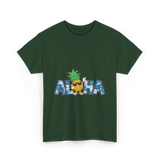 Aloha Pineapple Hawaiian Style T-Shirt - Forest Green